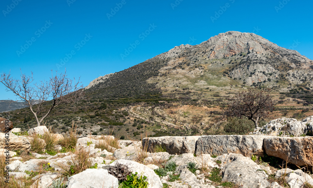 landscape panoramic mountain view in greece