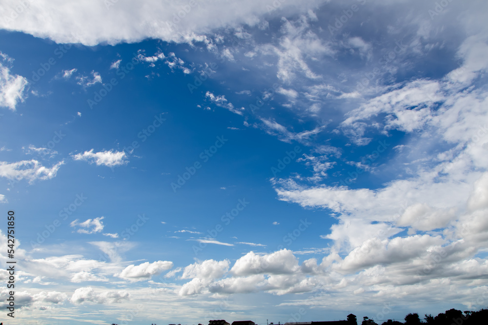 beautiful clouds in the clear sky