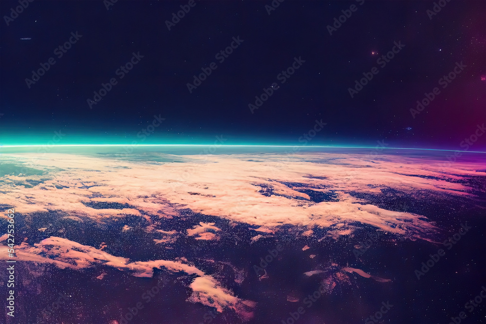 Space horizon fantasy background