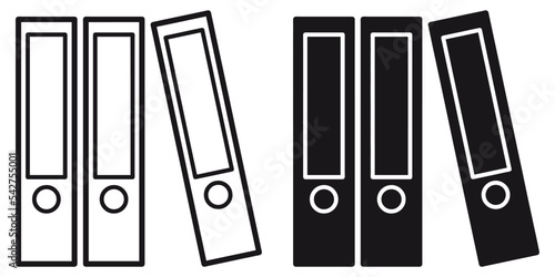 ofvs209 OutlineFilledVectorSign ofvs - office binders vector icon . isolated transparent . ring binder sign . applications - bureaucracy . black outline and filled version . AI 10 / EPS 10 . g11549