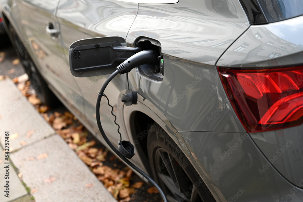 Fototapeta premium Charging cable for electric car