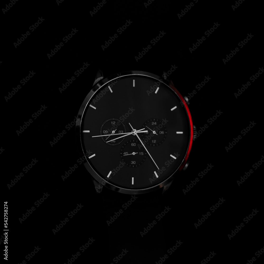 clock on black clock on black