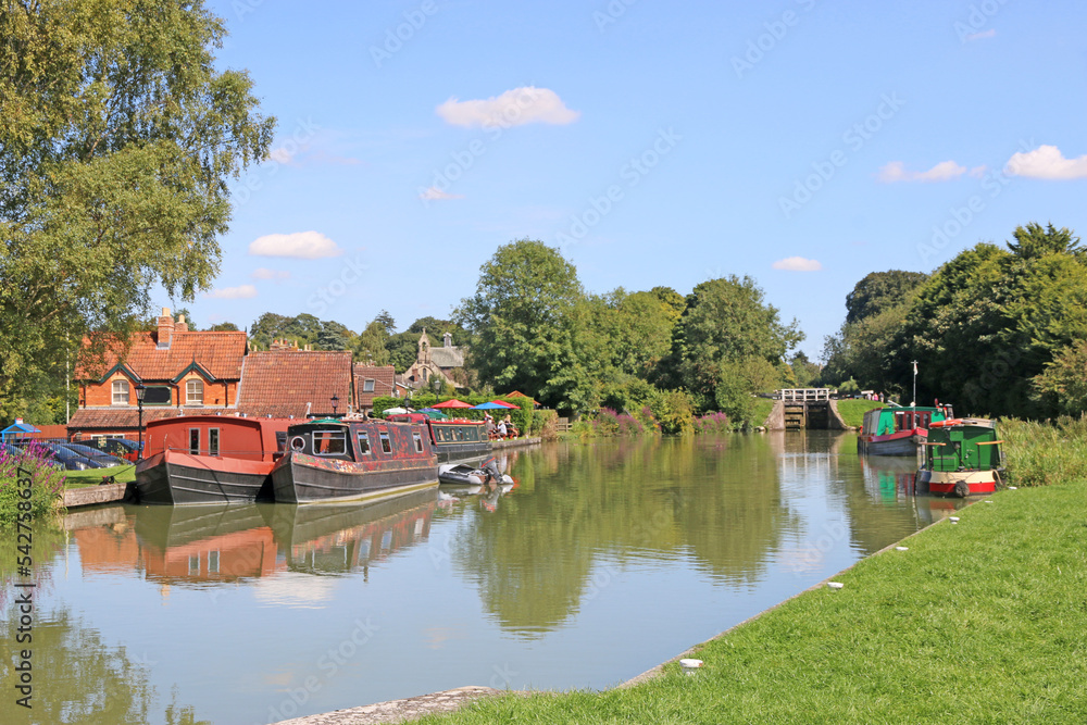 Narrow boats on the Kennet and Avon Canal, Wiltshire	