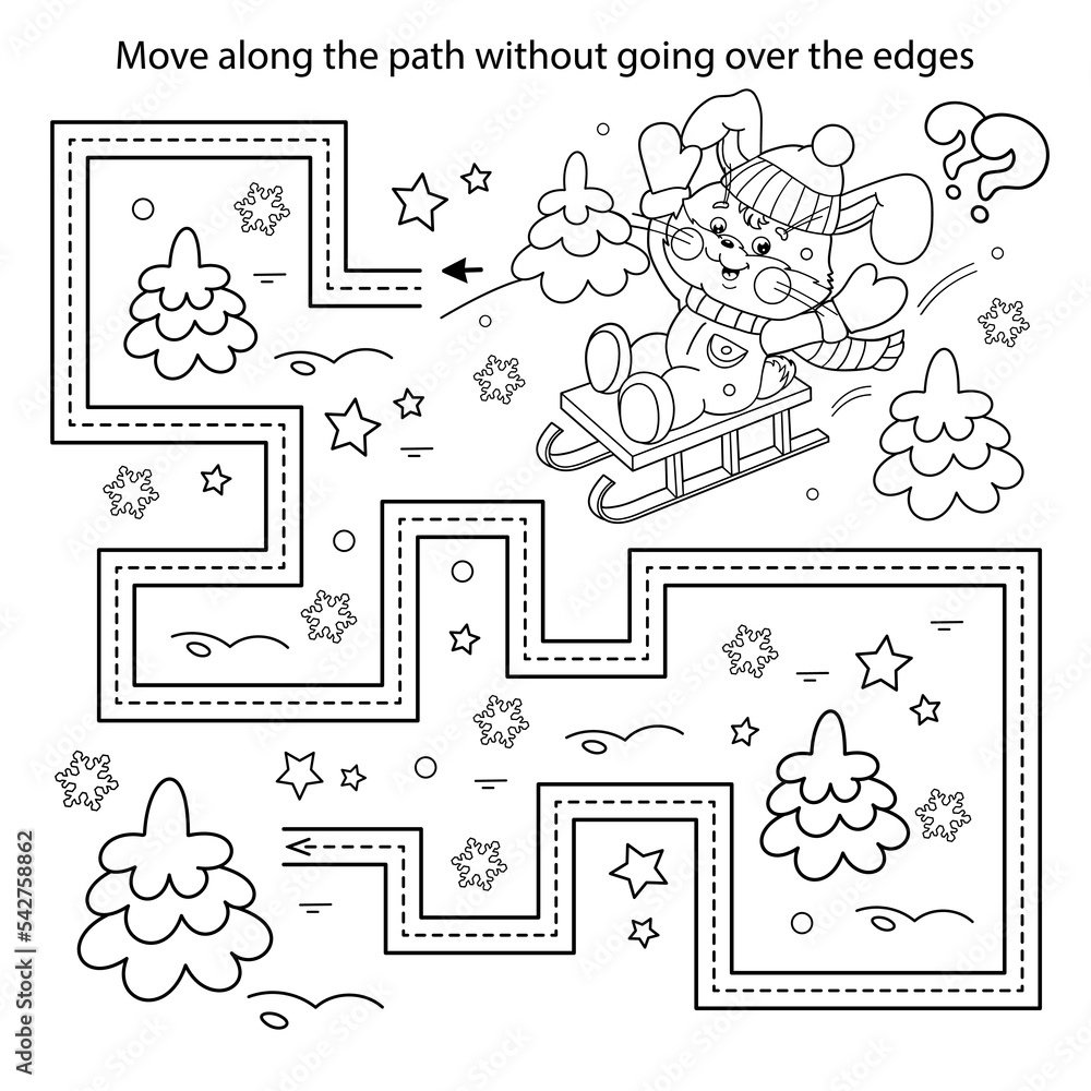 handwriting-practice-sheet-simple-educational-game-or-maze-coloring