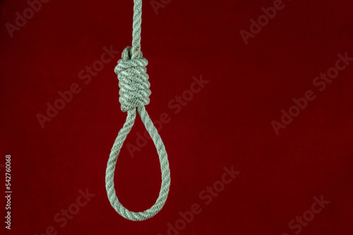 Hangmans Noose Isolated on a Red Background