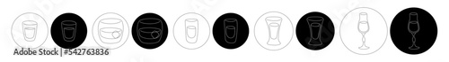 Vodka whiskey rum tequila liquor wineglass in thin lines. Cartoon sketch graphic design. Doodle style. Black white hand drawn image. Party drink concept for restaurant, cafe, party. Freehand drawing. 