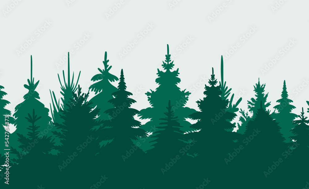 Obraz premium forest green silhouette design isolated vector