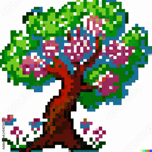 pixel art tree plant asset photo