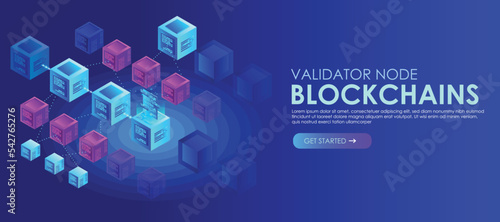 block validator node blockchain isometric