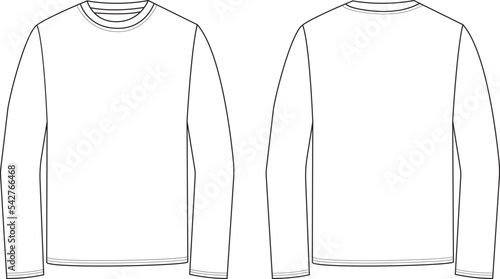 Blank Crewneck Design Vector Template, Front and Back, Blank Sweatshirt Mock-Up Template 