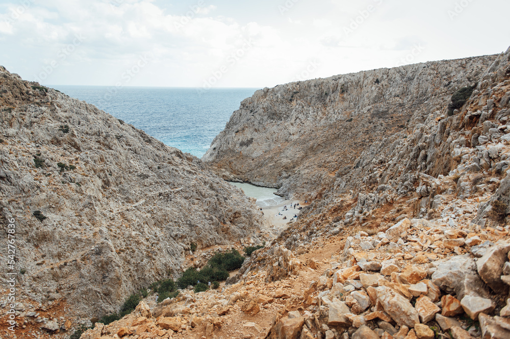 Seitan Limania Agiou Stefanou, beach on Crete, Greece Seitan Limania Agiou Stefanou, beach on Crete, Greece