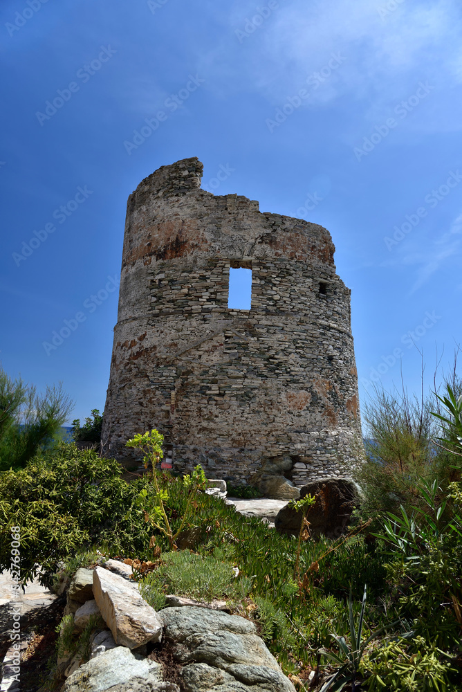 The Genoese tower of Erbalunga at Cap Corse, Corsica