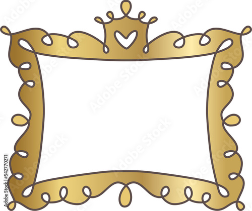 Princess frame. Royal mirror frame and majestic prince doodle border. Cute crown border. png