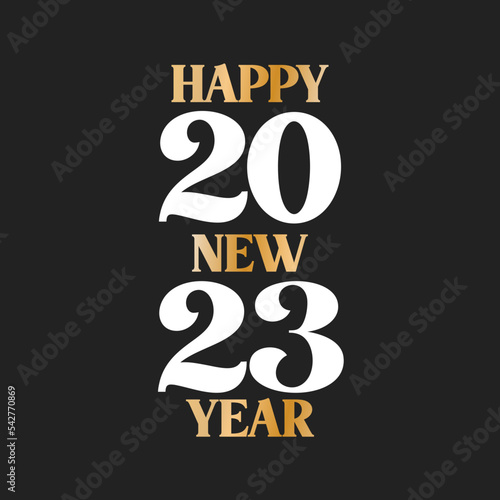 2023, Happy New Year, Happy 2023, New Years Greeting, Happy New Year, 2023 Text, New Year Text, Holiday Greeting Card, Vector Illustration Background