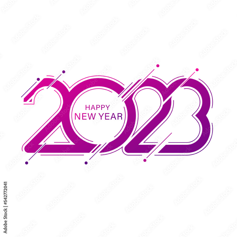 happy new year elegant design vector illustration of color logo
