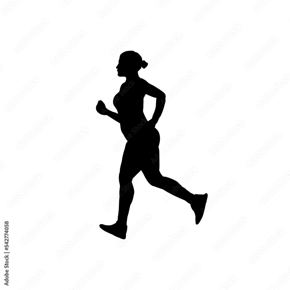  silhouette of a runner, a run woman- vector illustrationning 