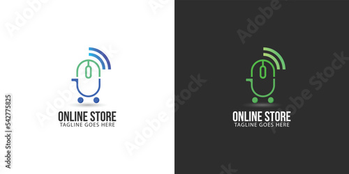 Online Shop Logo designs Template. Shopping Logo vector icon illustration design. Online store logo vector illustration. Logotypes For Online Shop. eCommerce logo.