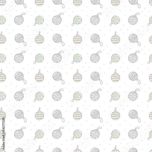 Seamless pattern Christmas decoration ball.