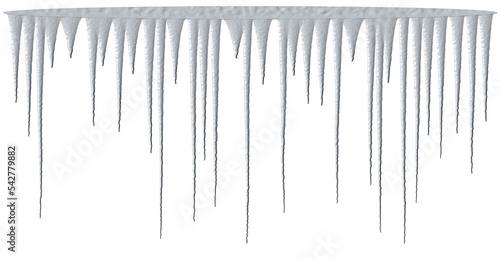 Papier peint 3d rendering, ice, stalactite, ice piles, transparent background