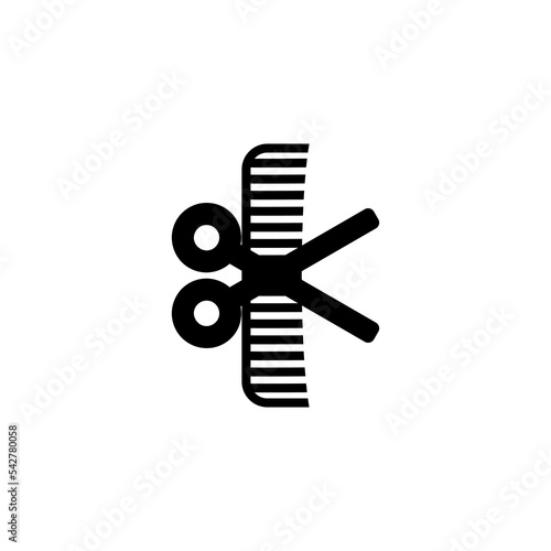 Scissors comb. Barber icons. 