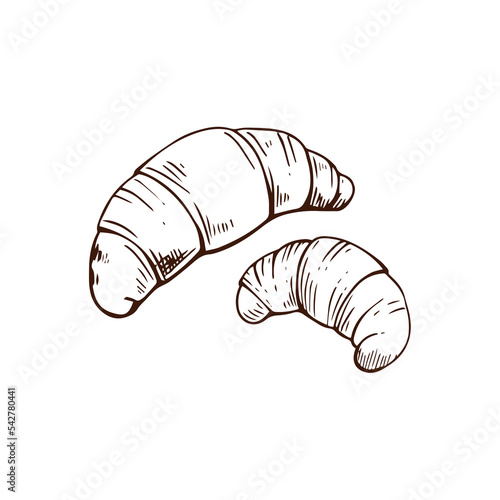 croissant isolated on white background.Croissant line icon.Vector illustration