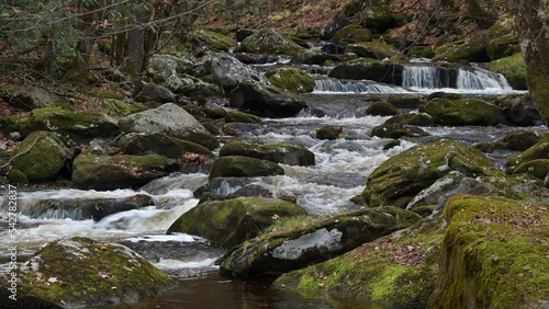 Autumn cascades in the Middle prong of the Little Pigeon River in Great Smoky Mountains, TN, USA (4K/24p, ProRes HQ, 10-bit)