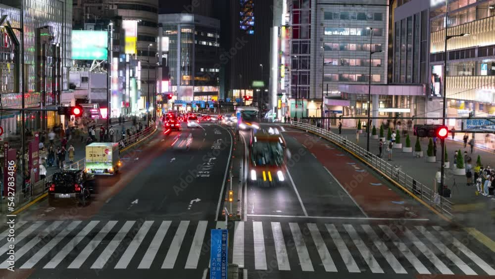 Time lapse of crosswalk at Shinjuku station in Tokyo, Japan Time lapse of crosswalk at Shinjuku station in Tokyo, Japan