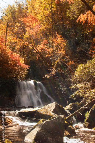 waterfall in autumn 