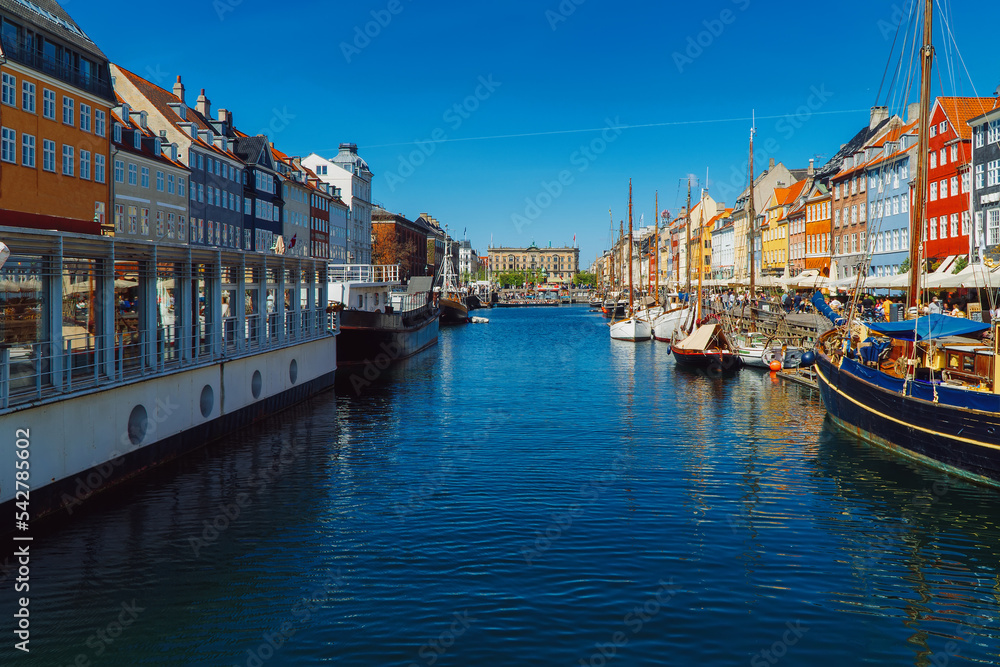 Nyhavn canal and entertainment district in Copenhagen, Denmark.