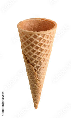 empty ice cream cone isolated