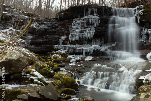 Icy Waterfall on Big Branch in West Virginia photo