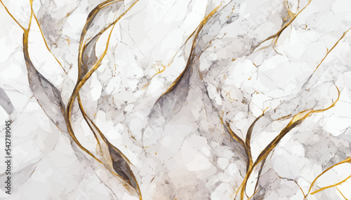 luxury white gold marble texture background vector