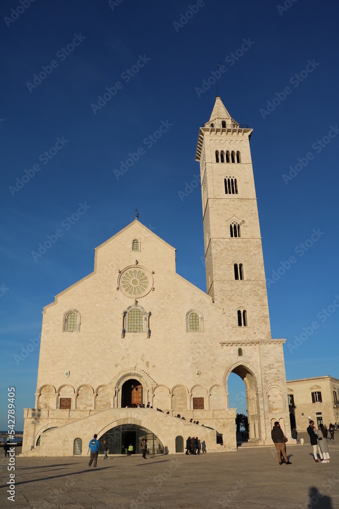 Dusk at Cathedral of San Nicola Pellegrino in Trani, Italy 