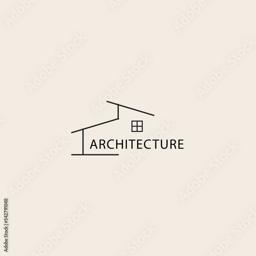 building and home architecture line art logo vector illustration design