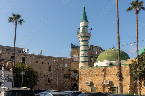 Acre, Israel - November 01, 2022, Sinan Basha Mosque in the old town of Acre, Israel photo