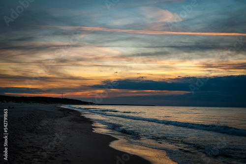 Zachód słońca nad morzem Ustka