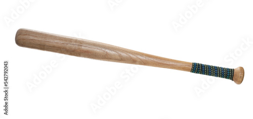 Wooden baseball bat isolated on white   photo