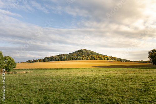 Die Landeskrone bei Görlitz bei Sonnenuntergang im Herbst. photo