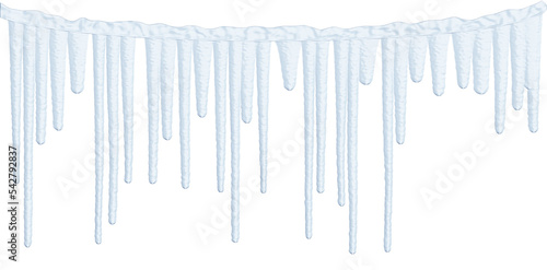 3d rendering, ice, stalactite, ice piles, frozen stones, transparent background