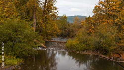 Fall Colors Beyond Larwood Covered Bridge in Linn County, Oregon 