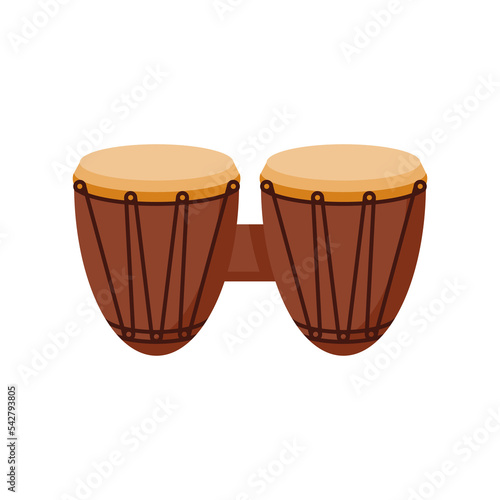 African hand drum or bongo drum in vector icon photo
