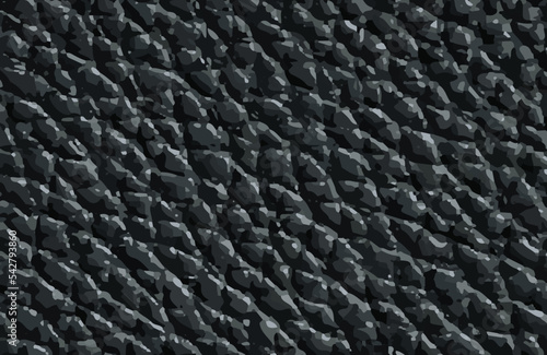 Vector realistic black leather texture. 3D dark skin banner. Premium leather horizontal background. Clothing fabric pattern
