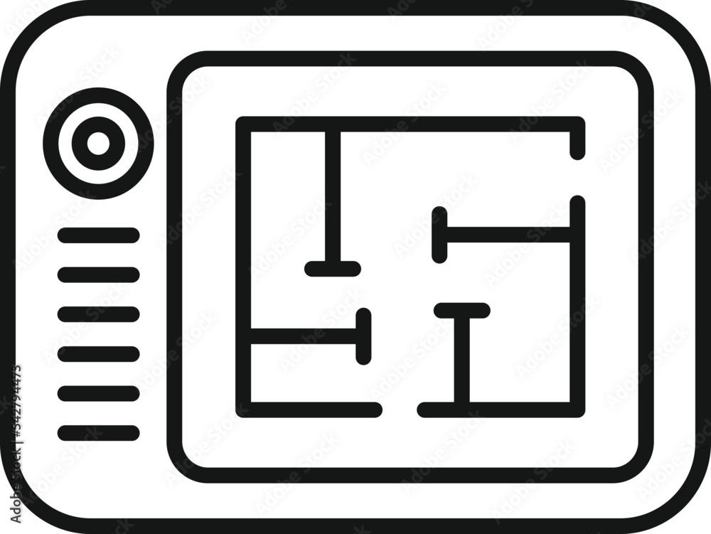 Tablet redesign icon outline vector. Web page. People studio Tablet redesign icon outline vector. Web page. People studio