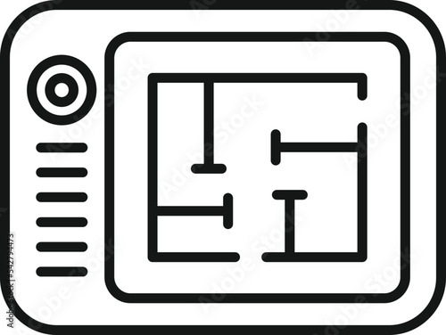 Tablet redesign icon outline vector. Web page. People studio