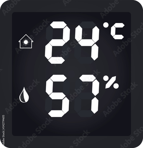 Digital temperature and humidity display. vector