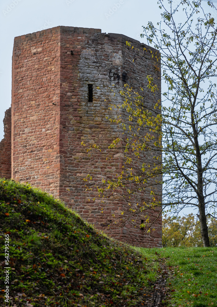 View of the ruined monastery on the Heiligenberg of the Heidelberg Thingstaette View of the ruined monastery on the Heiligenberg of the Heidelberg Thingstaette