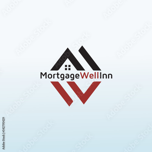Letter MW real estate vector logo design