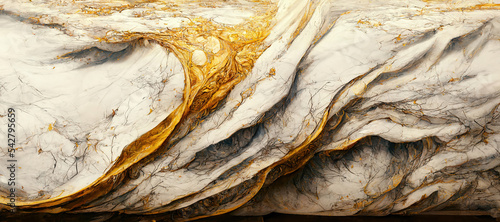 marble texture wallpaper with golden veins, muted white colors, background illustration