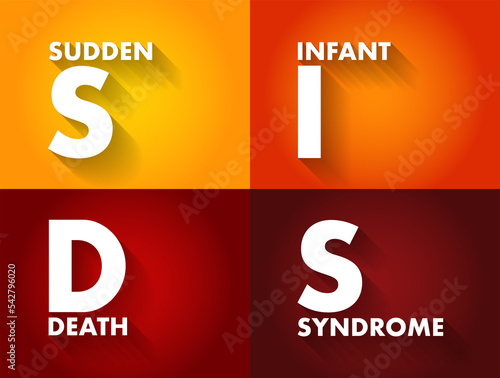 SIDS Sudden Infant Death Syndrome - sudden unexplained death of a child of less than one year of age, acronym text concept background