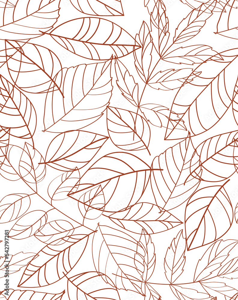seamless abstract background with  leaves. Botanical clip art. Vector floral pattern.